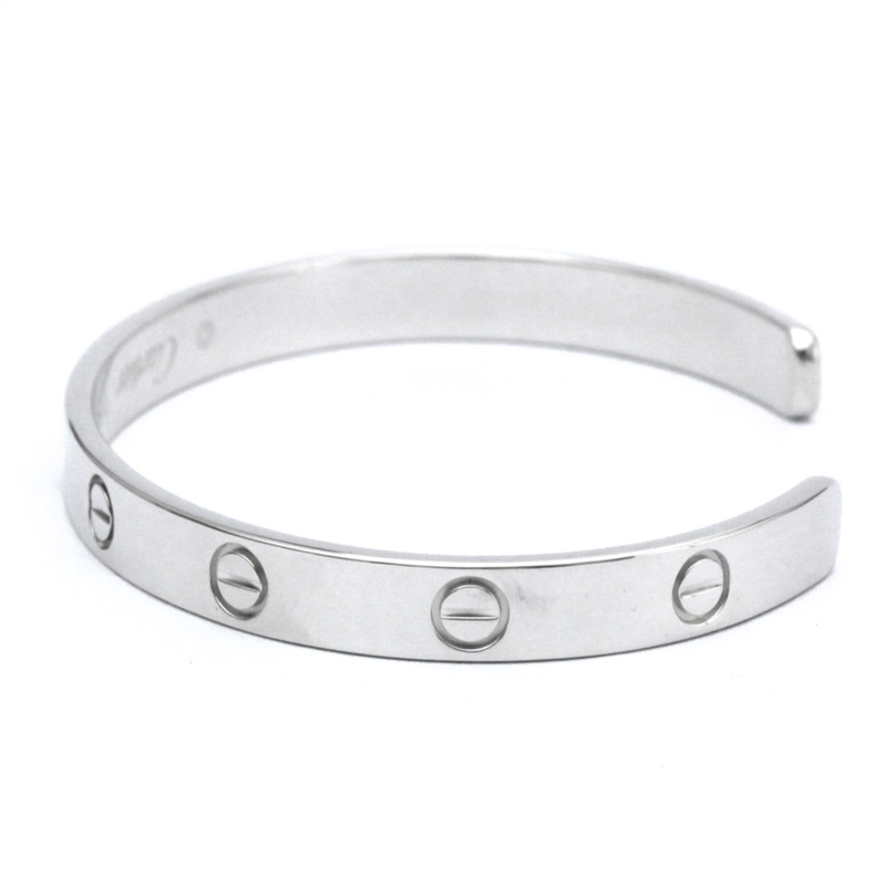 【日本直送】卡地亞 Love 手鍊 開口手鐲 白金 (18K) 無石手鐲 銀色-2