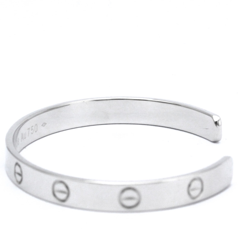 【日本直送】卡地亞 Love 手鍊 開口手鐲 白金 (18K) 無石手鐲 銀色-6