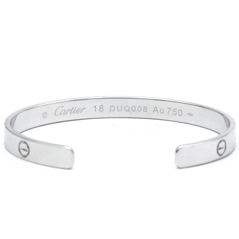 【日本直送】卡地亞 Love 手鍊 開口手鐲 白金 (18K) 無石手鐲 銀色-7