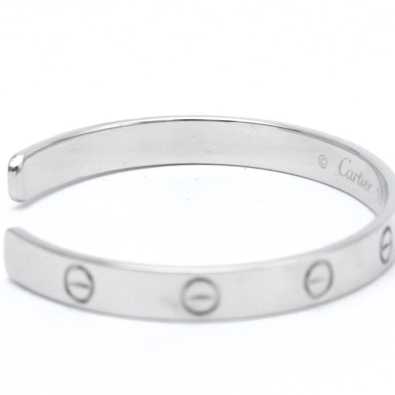 【日本直送】卡地亞 Love 手鍊 開口手鐲 白金 (18K) 無石手鐲 銀色-8