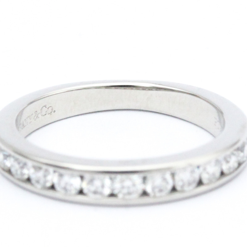 【日本直送】蒂芙尼槽鑲半鑽戒指鉑金時尚鑽石戒指戒指銀色-6