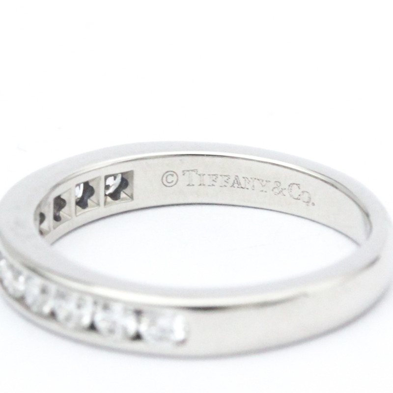 【日本直送】蒂芙尼槽鑲半鑽戒指鉑金時尚鑽石戒指戒指銀色-7