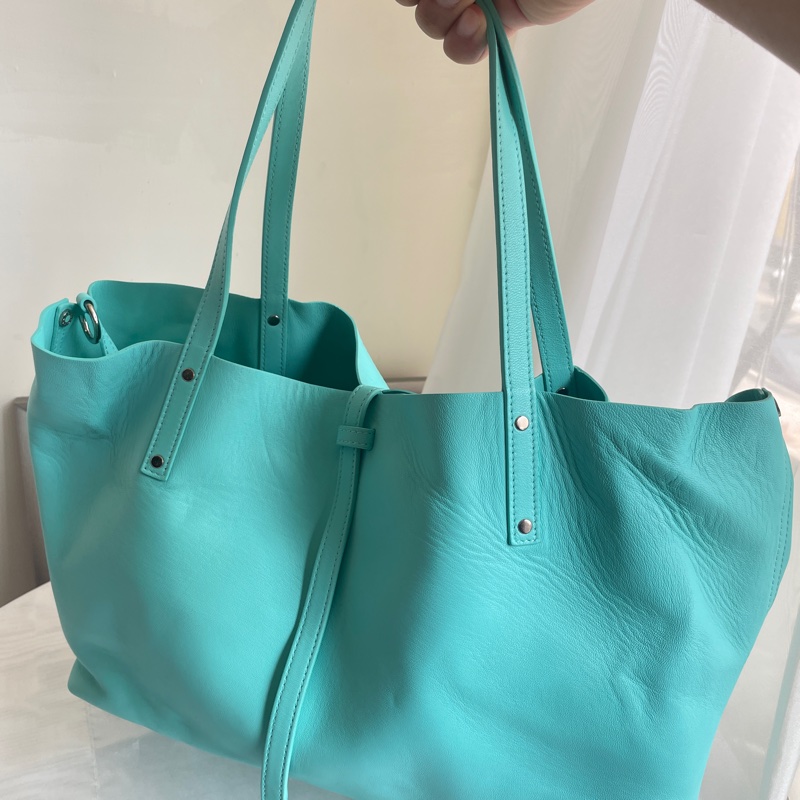 TIFFANY藍羊皮肩背購物包 托特包-0