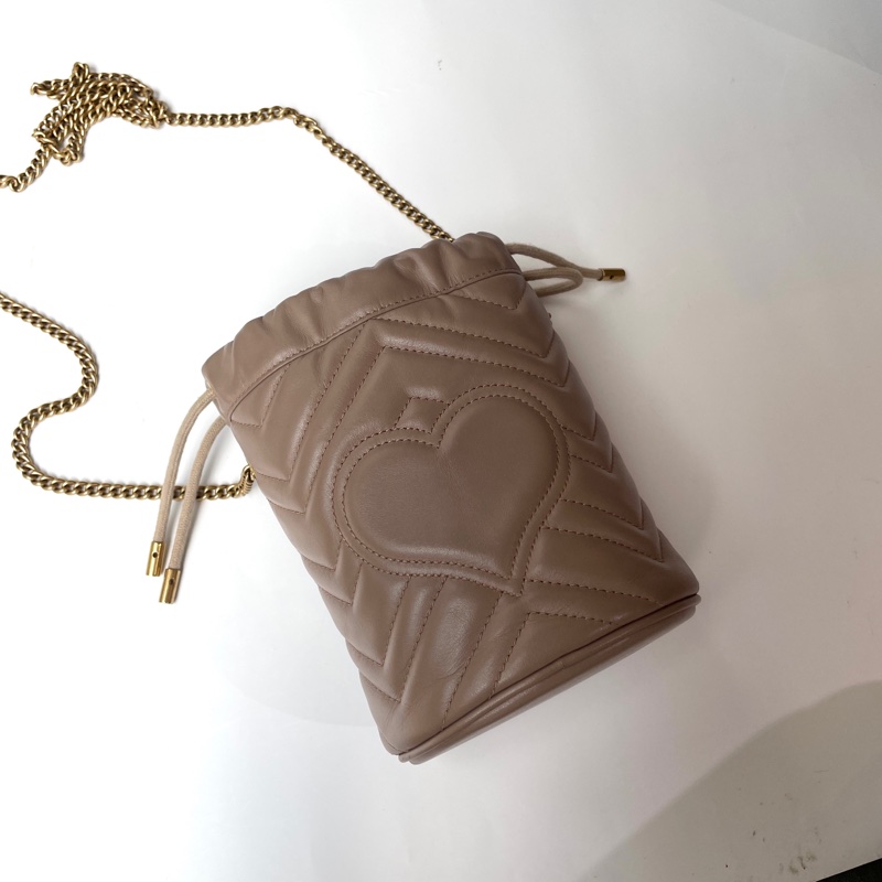 Gucci GG Marmont奶茶色水桶包-2