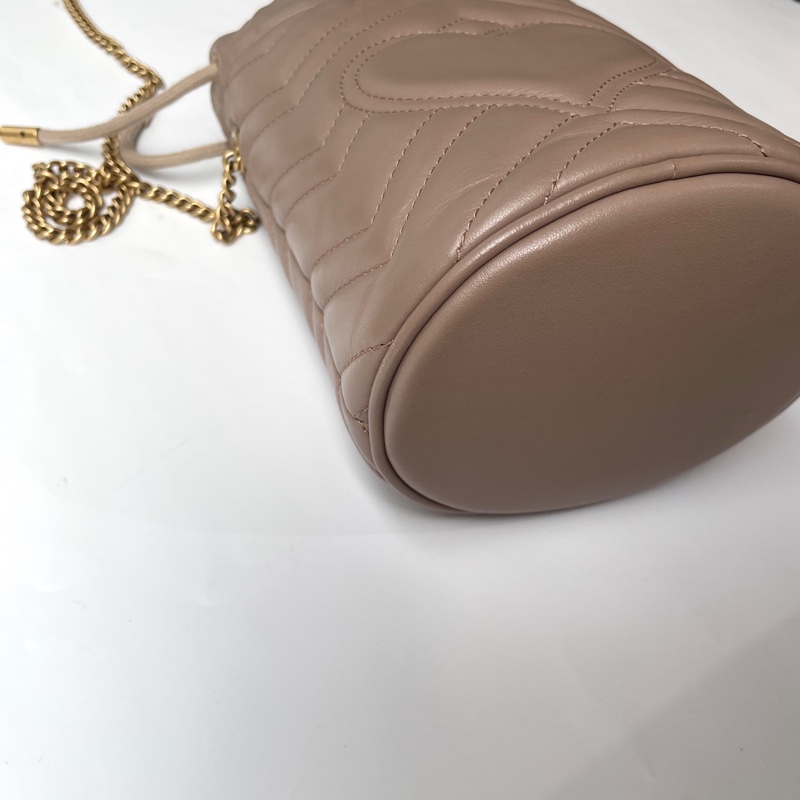 Gucci GG Marmont奶茶色水桶包-3