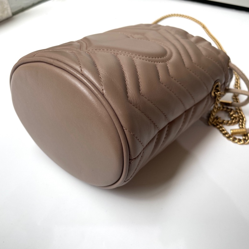 Gucci GG Marmont奶茶色水桶包-4
