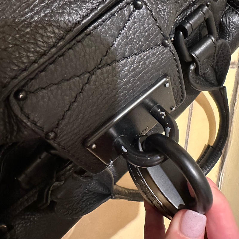 幾乎全新|Chloé傳奇「鎖頭包」 牛皮 質感全黑鎖頭包 Paddington Bag-12