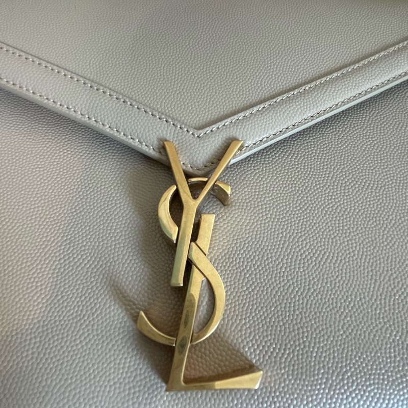 ❤️ Saint Laurent Cassandra 手提包 中款 奶茶色 未使用商品-18