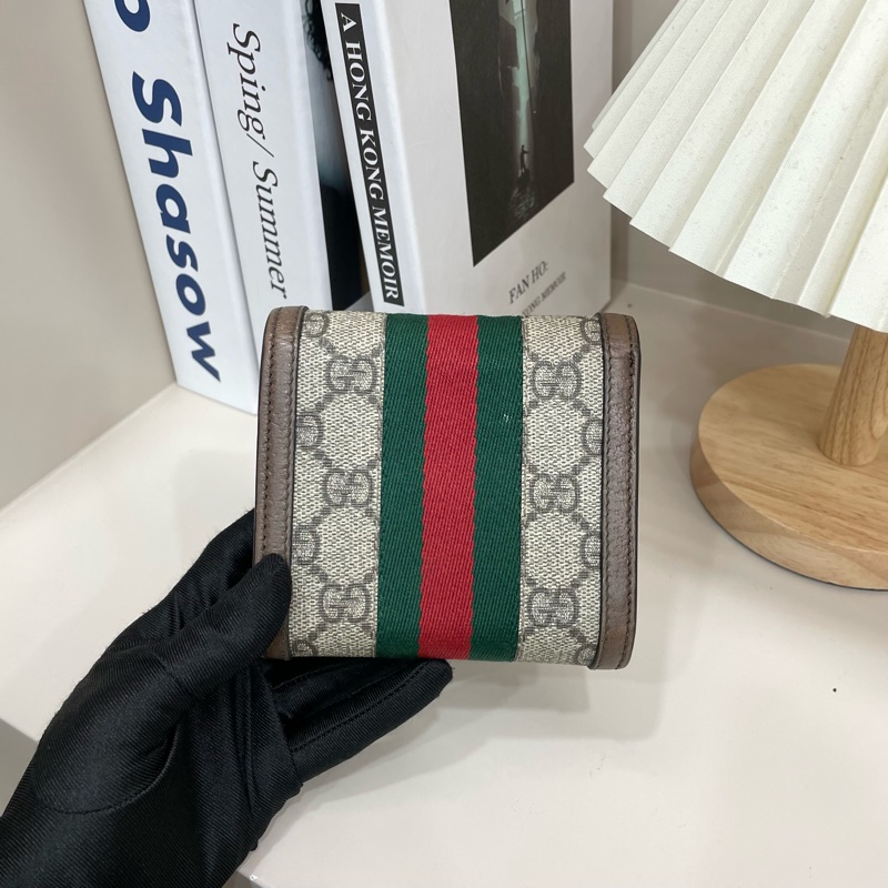 Gucci Ophidia 老花帆布掀蓋短夾-5
