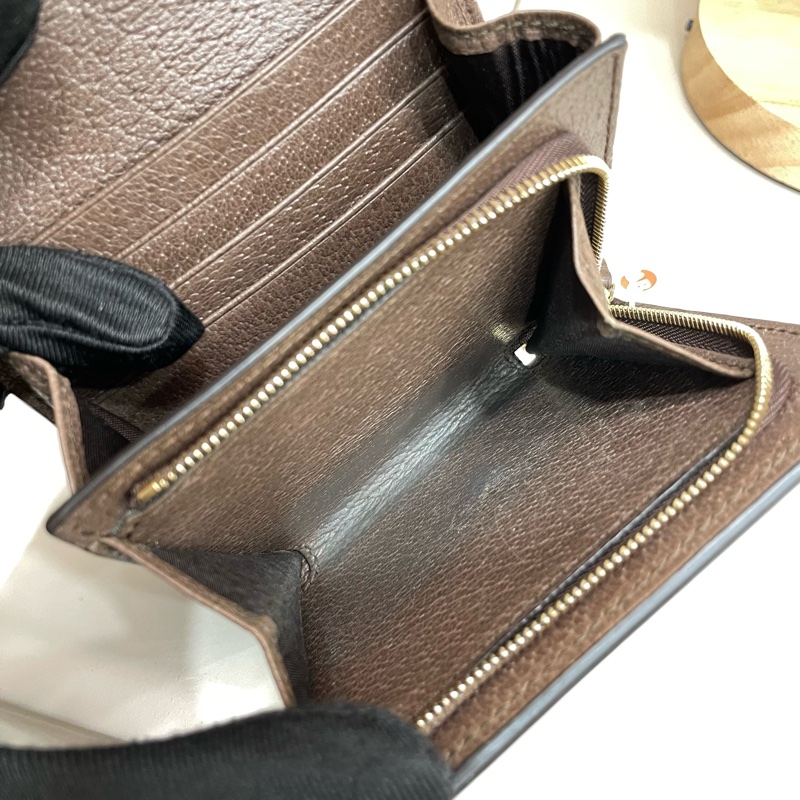 Gucci Ophidia 老花帆布掀蓋短夾-8