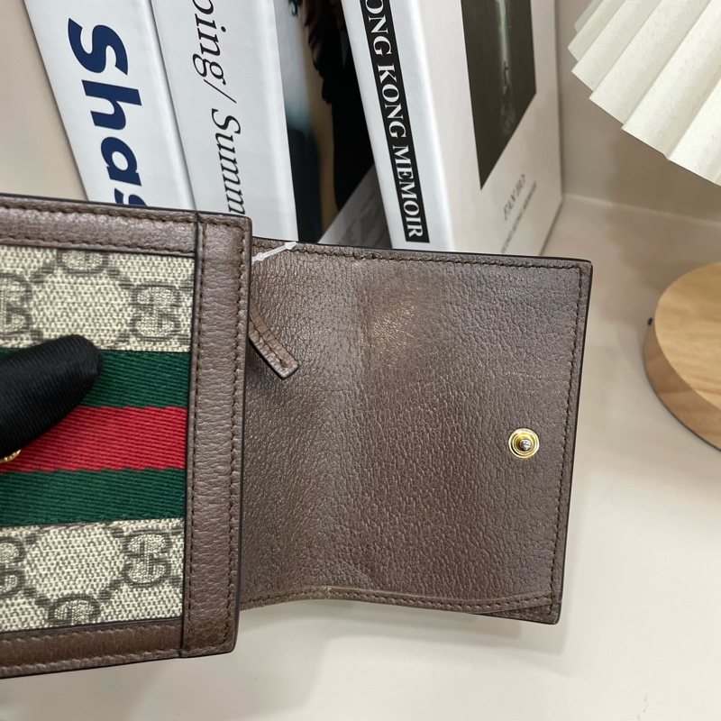 Gucci Ophidia 老花帆布掀蓋短夾-9