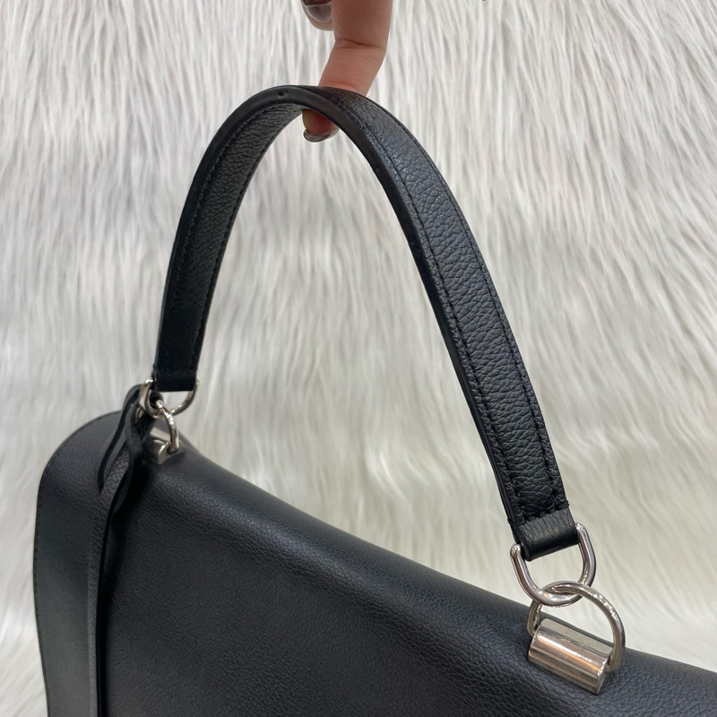 Louis Vuitton M50250黑牛皮銀轉扣Lockme II兩用包-12