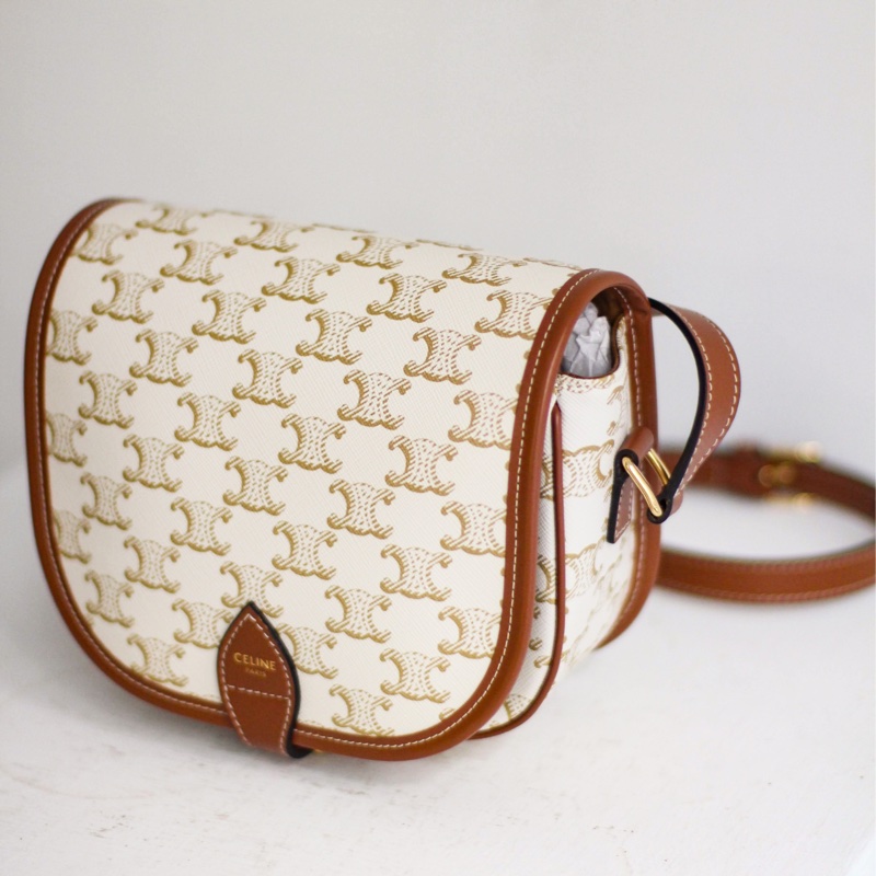 Celine TRIOMPHE帆布中型FOLCO手袋 馬鞍包-1