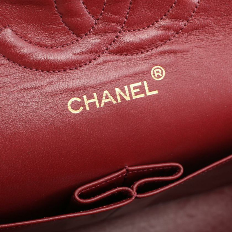 【日本直送】 中古CHANEL[B]CF 菱格紋 雙翻蓋 雙鏈條肩包 小羊皮 黑色 金色五金 vintage-3