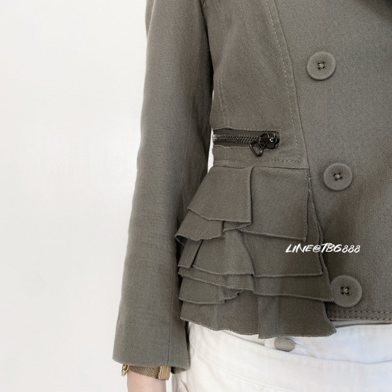 3.1 Phillip Lim 雙排扣層次機車外套 灰-2