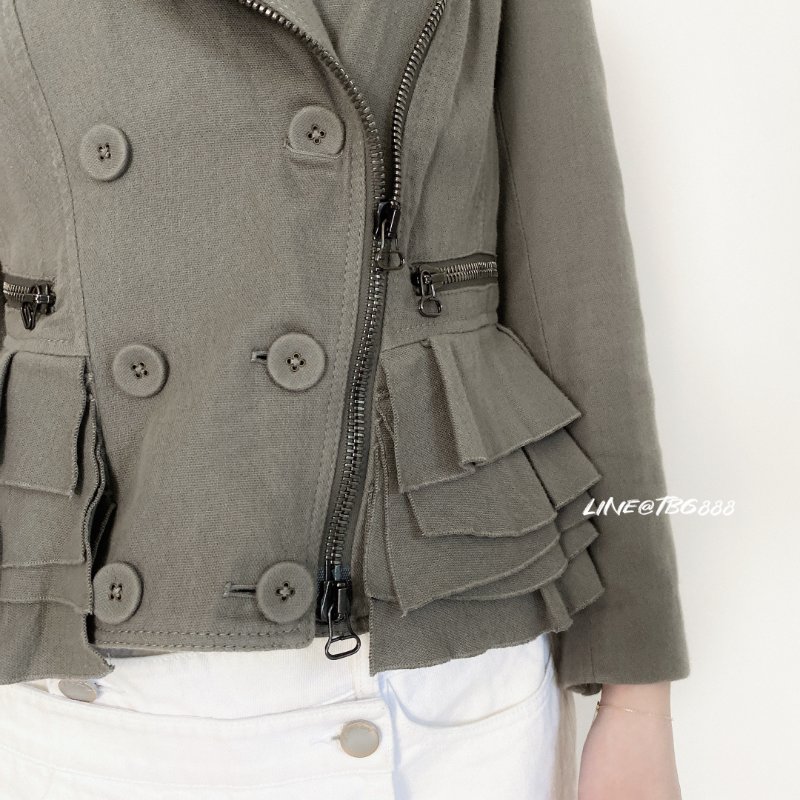 3.1 Phillip Lim 雙排扣層次機車外套 灰-3