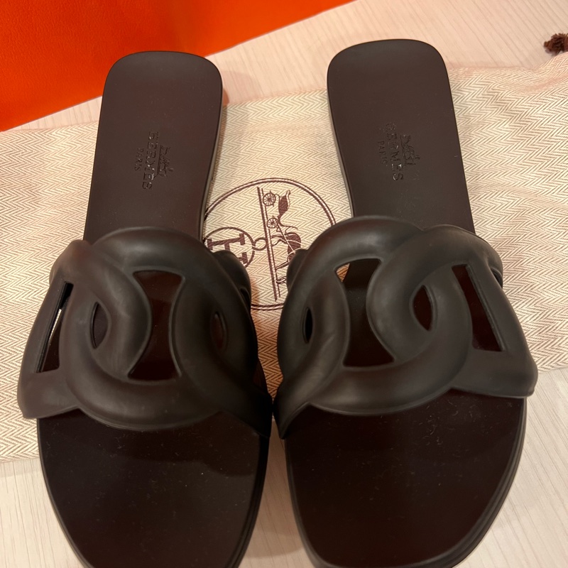 HERMES愛馬仕 Aloha涼鞋 豬鼻子拖鞋  黑色-0