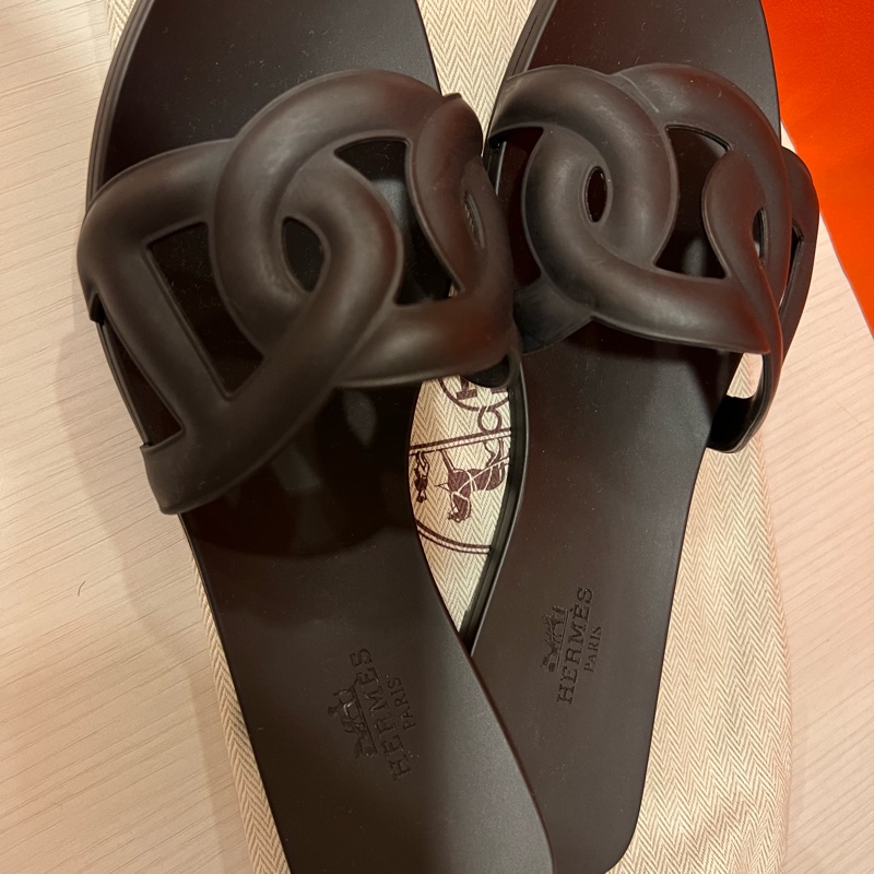 HERMES愛馬仕 Aloha涼鞋 豬鼻子拖鞋  黑色-1