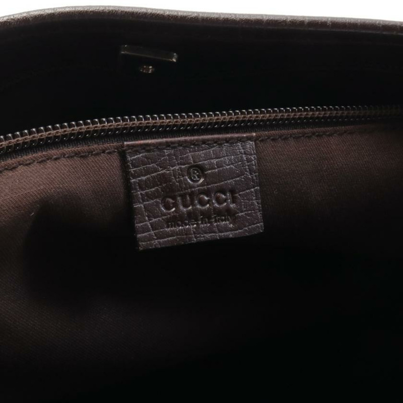 【日本直送】 中古GUCCI[B]雙G SUPREME 手提包 托特包 PVC 真皮 米色 深棕色-3