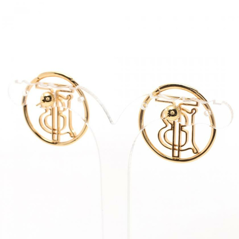 【日本直送】 中古BURBERRY[B]TB老花 耳釘 鍍金 金色-1