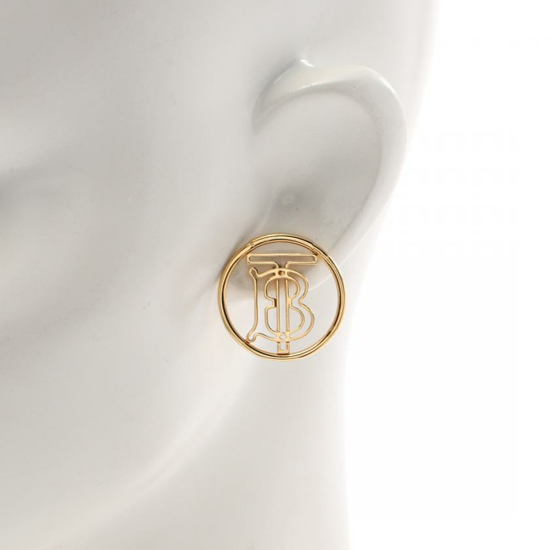 【日本直送】 中古BURBERRY[B]TB老花 耳釘 鍍金 金色-3