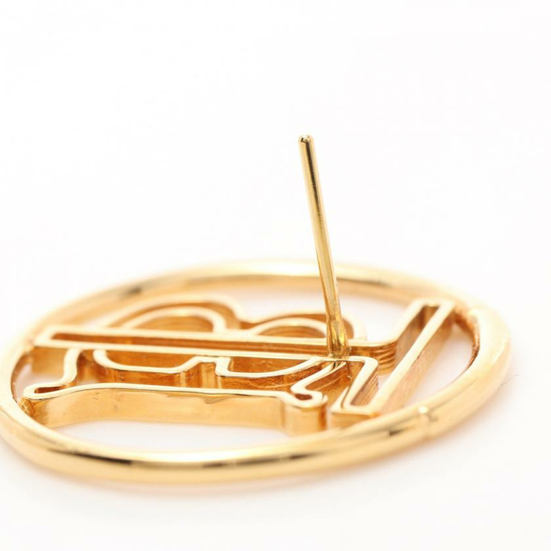 【日本直送】 中古BURBERRY[B]TB老花 耳釘 鍍金 金色-5