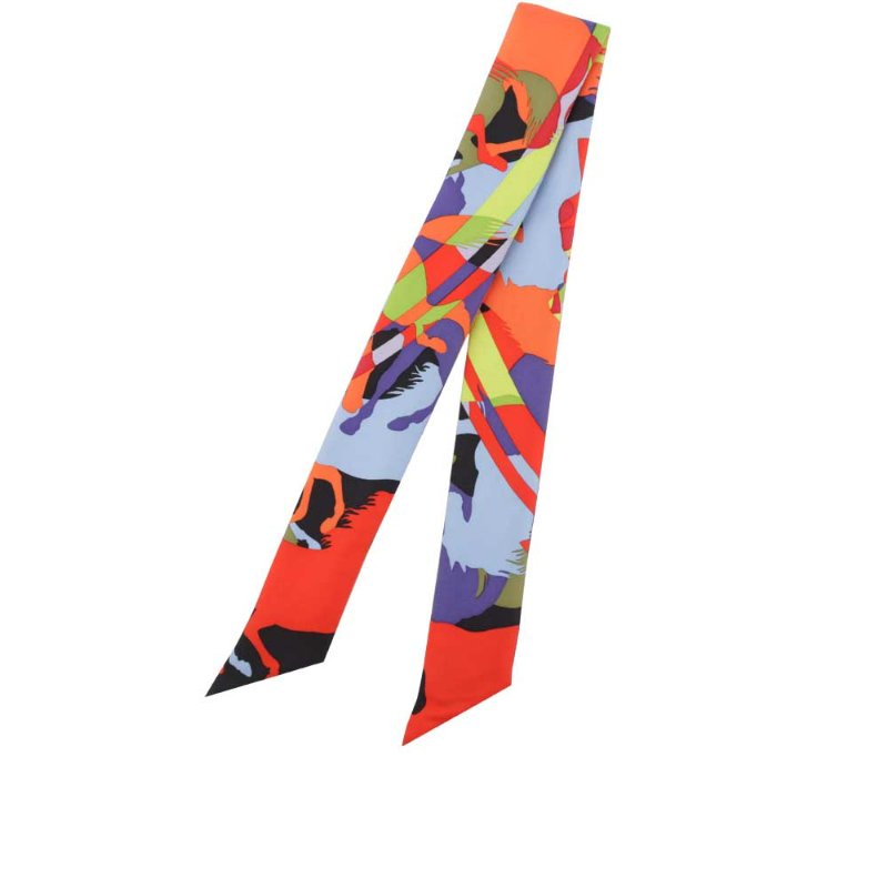 HERMES 馬剪影圖案Twilly(單條)(多色)-0