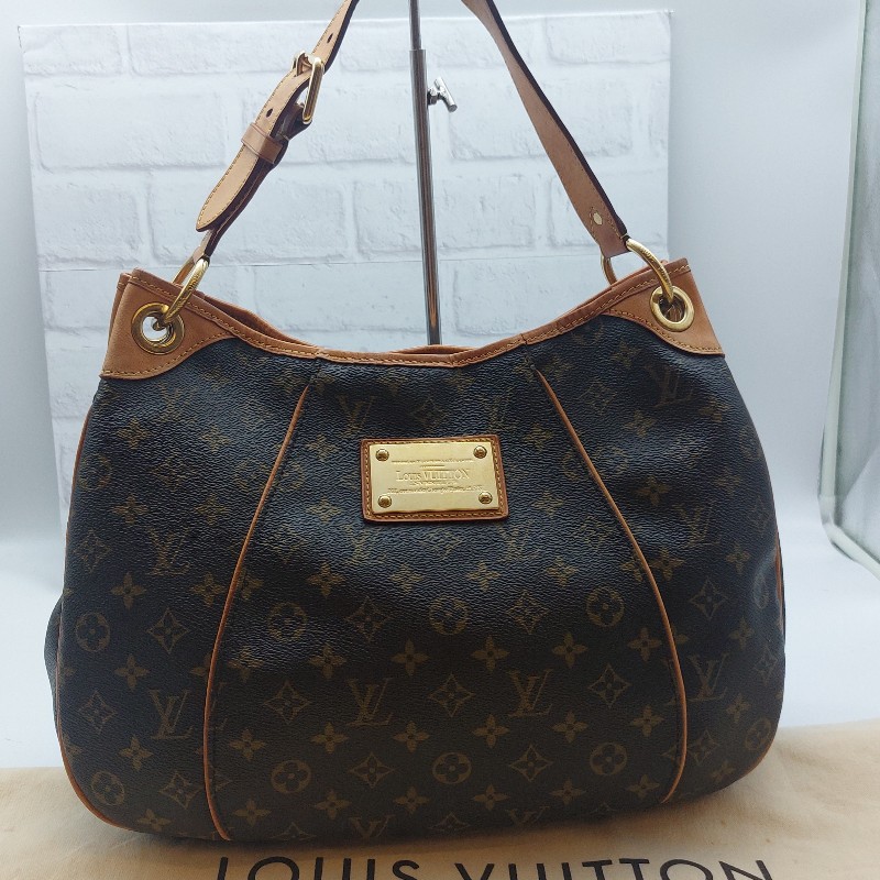 LOUIS VUITTON
 Monogram 帆布 系列金釦肩 包 GALLIERA 南瓜包 。-0