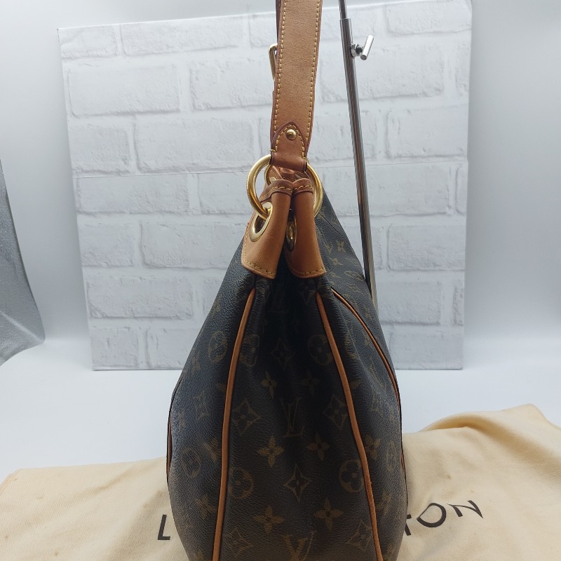 LOUIS VUITTON
 Monogram 帆布 系列金釦肩 包 GALLIERA 南瓜包 。-5