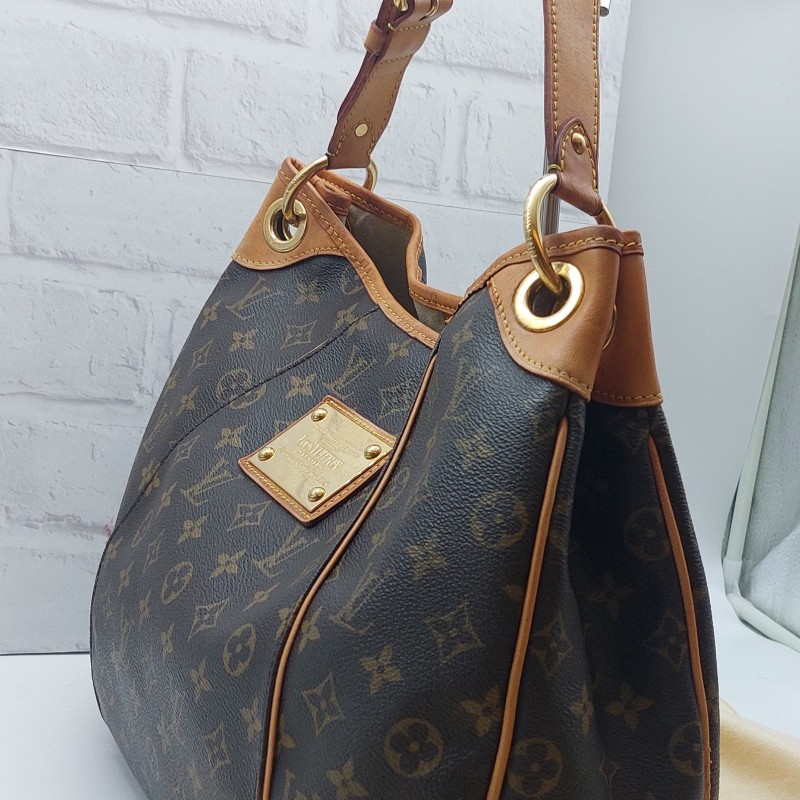 LOUIS VUITTON
 Monogram 帆布 系列金釦肩 包 GALLIERA 南瓜包 。-10