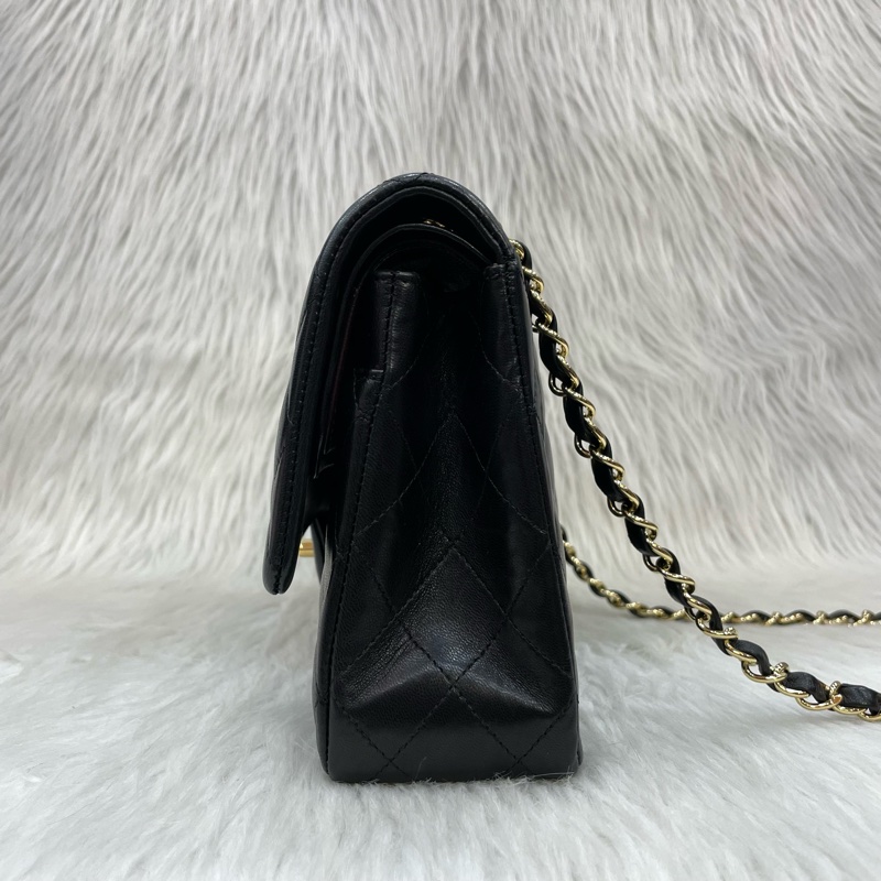 Chanel A01112黑羊皮金釦Coco 25口蓋包Classic Flap-3