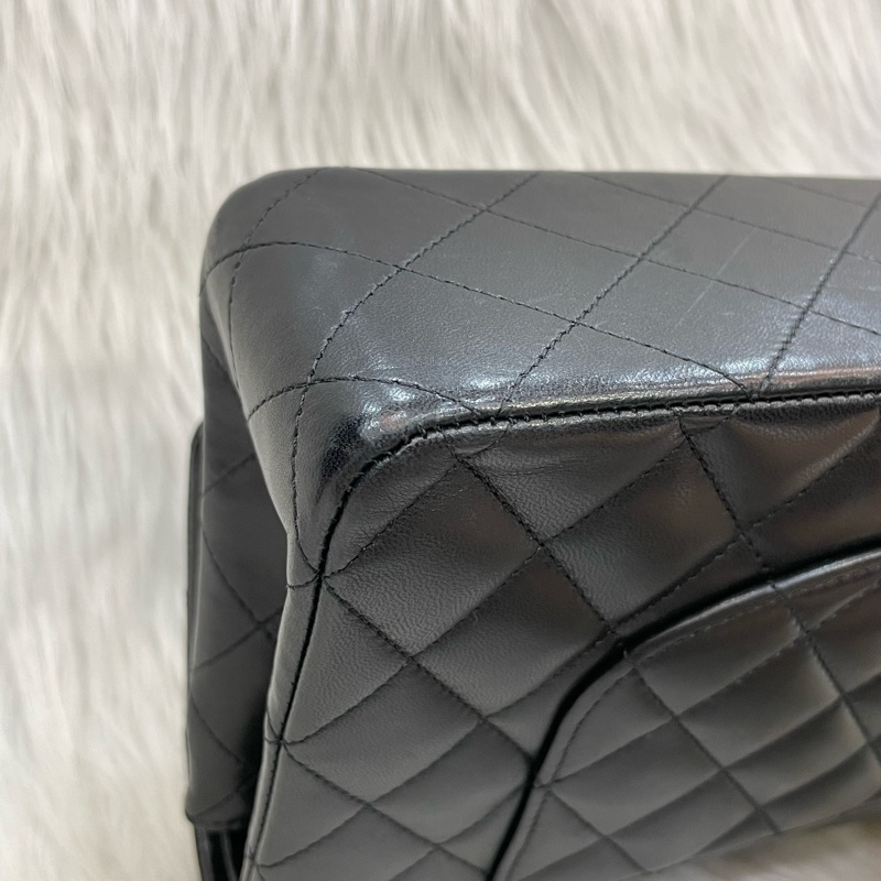 Chanel A01112黑羊皮金釦Coco 25口蓋包Classic Flap-8