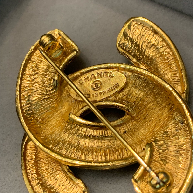 Chanel 小鳥胸針 老香飾品 菱格小鳥胸針 鍍24K金-6