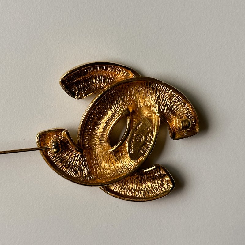 Chanel 小鳥胸針 老香飾品 菱格小鳥胸針 鍍24K金-4