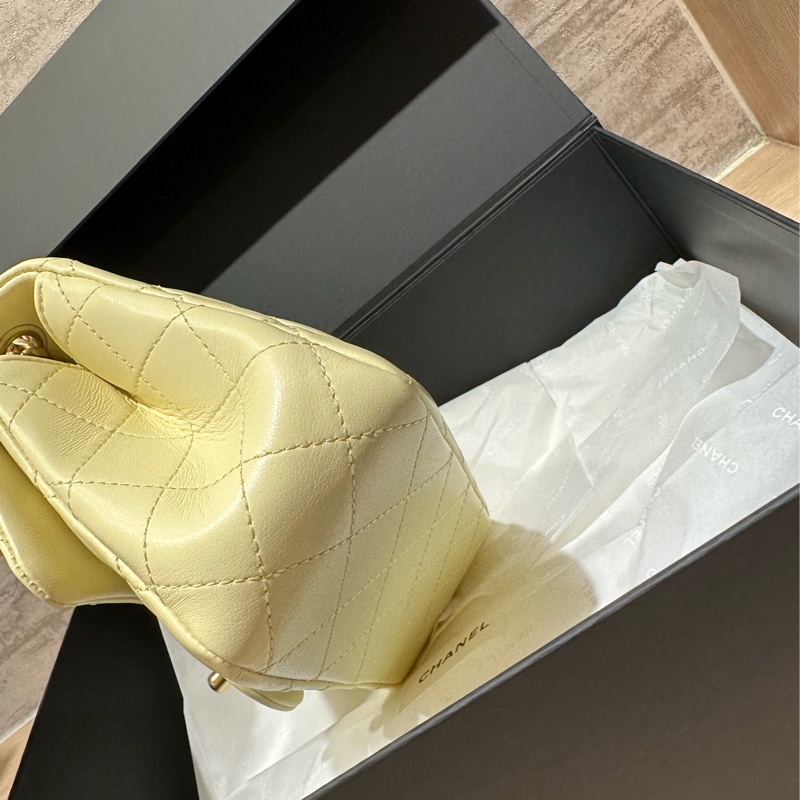 Chanel 23S山茶花方胖子 小雞黃色💛-6