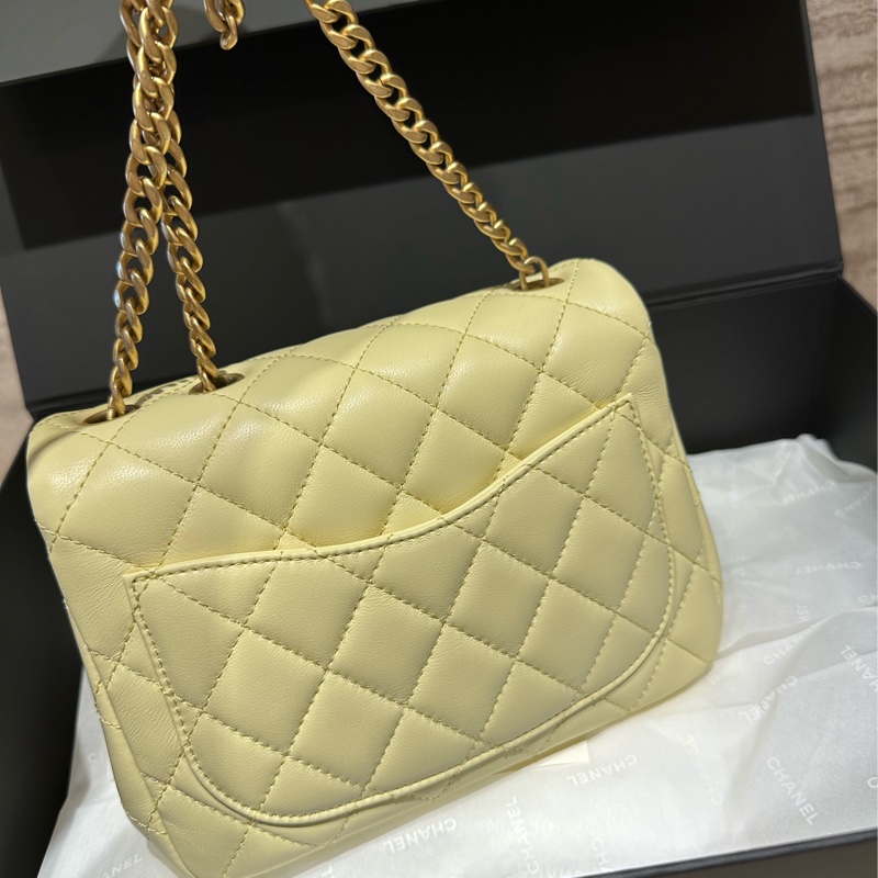 Chanel 23S山茶花方胖子 小雞黃色💛-8