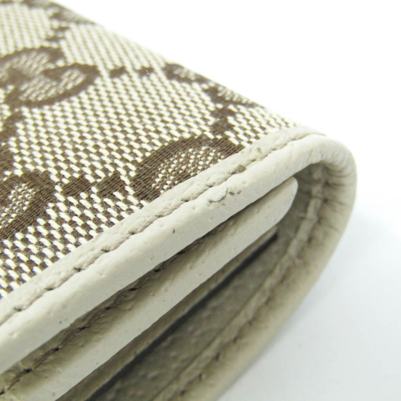 【日本直送】Gucci 127048 男式、女式 GG 帆布皮革鑰匙包 米色、棕色、灰白色-3