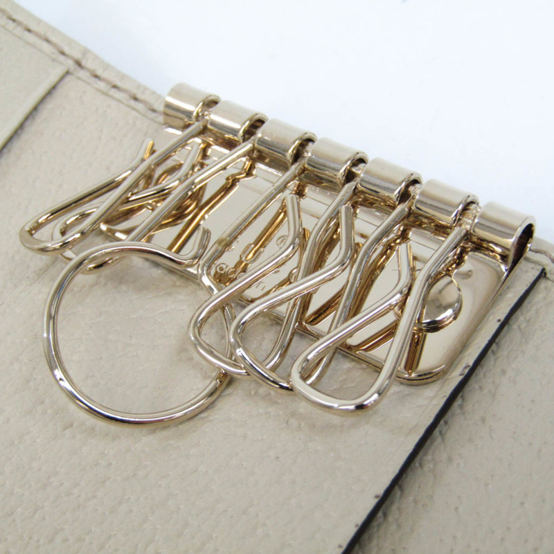 【日本直送】Gucci 127048 男式、女式 GG 帆布皮革鑰匙包 米色、棕色、灰白色-6