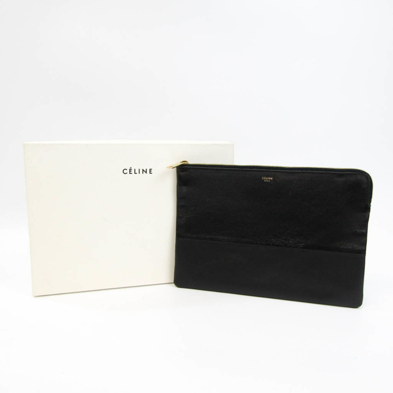 【日本直送】Celine 100093 女士皮革手拿包黑色-9