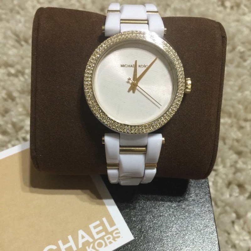 Michael Kors MK 白色水鑽 手錶-0