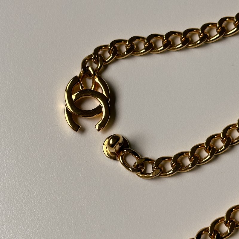 CHANEL 雙書包扣長項鍊 鎖頭書包扣 大明星同款 老香飾品 鍍24K金-3