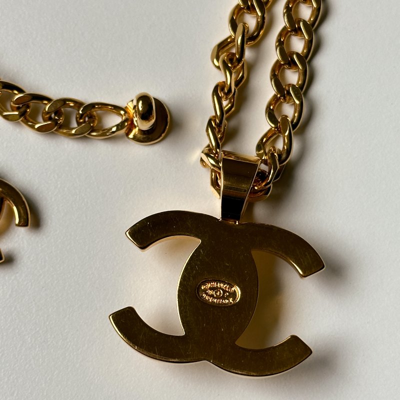 CHANEL 雙書包扣長項鍊 鎖頭書包扣 大明星同款 老香飾品 鍍24K金-5