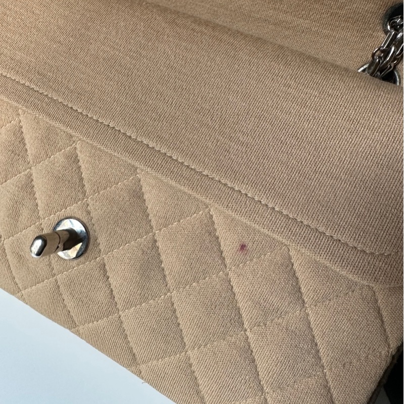 Chanel Vintage 布面CF25 奶茶色-5