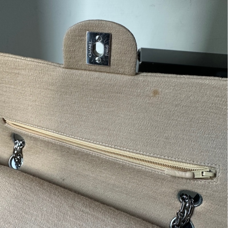 Chanel Vintage 布面CF25 奶茶色-7
