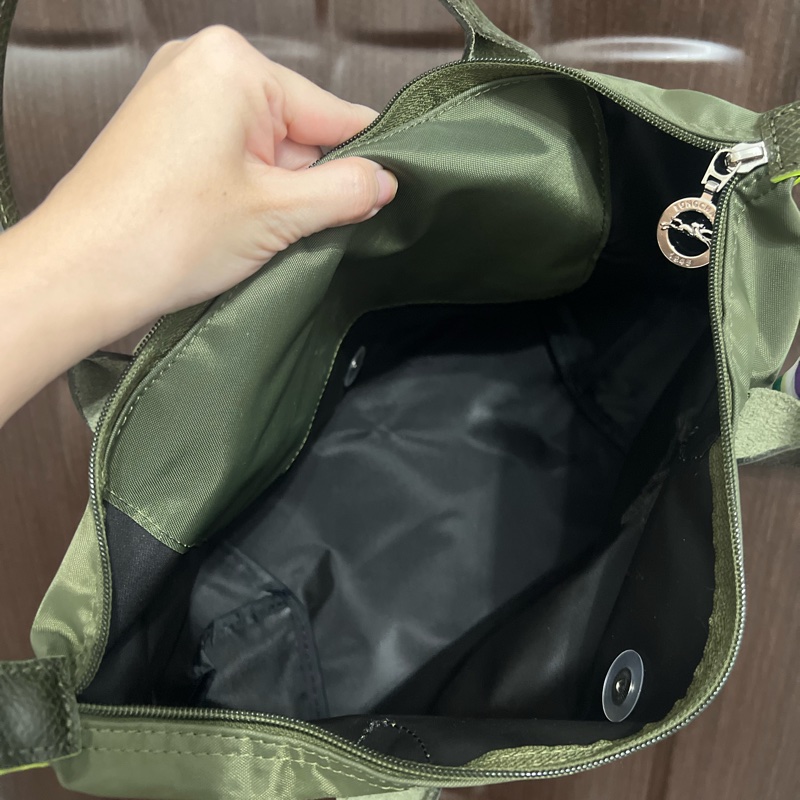 longchamp 森林綠手提包(小款）-4