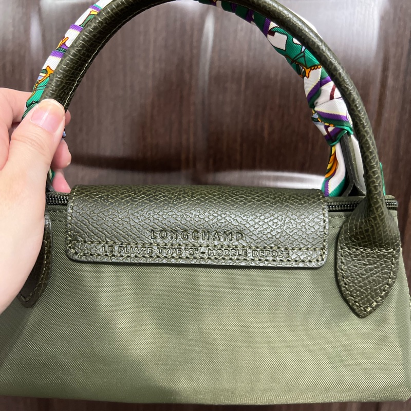 longchamp 森林綠手提包(小款）-7