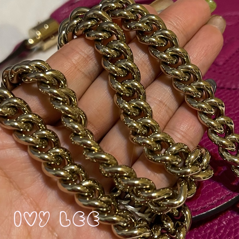 GUCCI SOHO流蘇 桃紅金鍊包 雙G立體LOGO 牛皮扣式 斜背包 肩背包 336752 二手精品-7