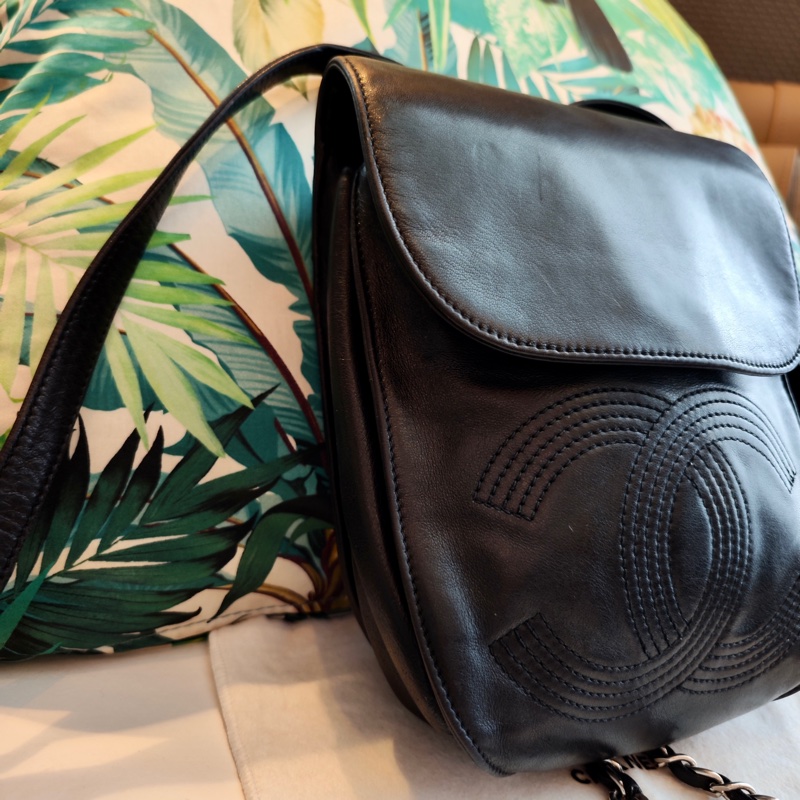 Chanel Vintage 古董小胖敦後背雙肩包-7