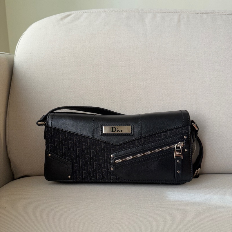 Dior punk 黑花單肩包-1