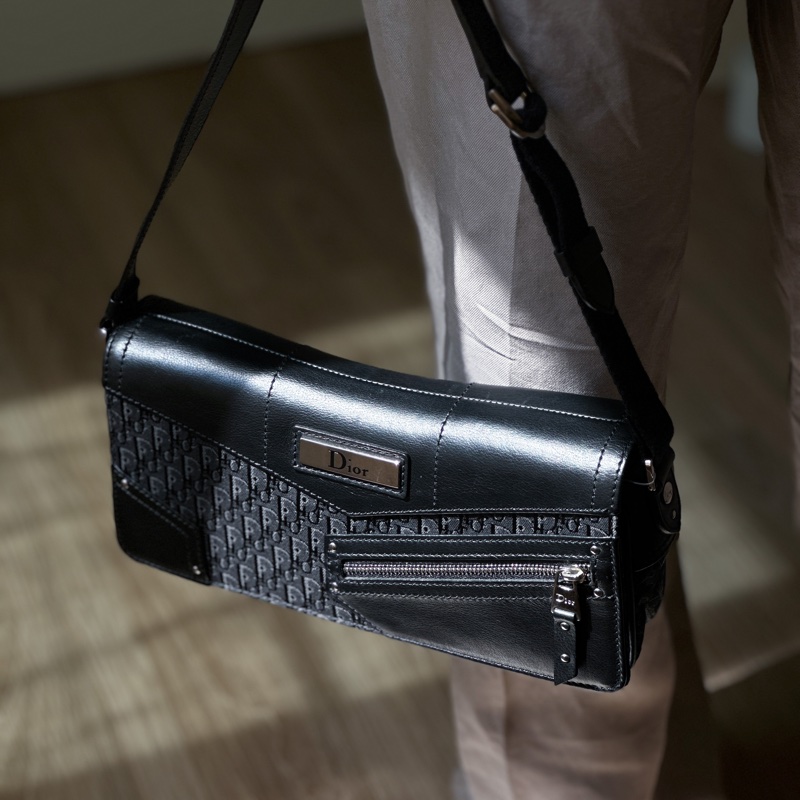 Dior punk 黑花單肩包-0